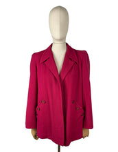Load image into Gallery viewer, Original 1940's Raspberry Pink Wool Swing Jacket With Pockets - Bust 38 40 42