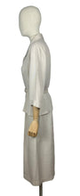 Load image into Gallery viewer, Original 1940's Beige Lightweight Wool Belted Summer Suit with Bright Red Buttons - Bust 40