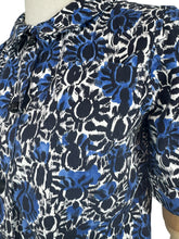Load image into Gallery viewer, Original 1950's Short Sleeved Cotton Shirt in Black, Blue and White - Bust 36