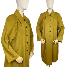 Load image into Gallery viewer, Original 1950's All Wool Gaberdine Dark Chartreuse Coat by Alligator - Bust 38