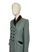 Load image into Gallery viewer, Original 1940's CC41 Brown and Blue Herringbone Wool Double Breasted Coat - Bust 36