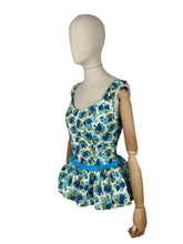 Load image into Gallery viewer, Original 1950's 1960's Aquapoise Swimsuit in Blue and Green - Bust 34 *