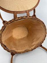 Load image into Gallery viewer, Original 1950's Tan Wicker and Leather Handbag