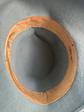 Load image into Gallery viewer, Original 1940's Joseph Horne Co Pale Blue Felt Hat with Grosgrain Bow Trim