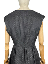 Load image into Gallery viewer, Original 1950's Black and Silver Textured Brocade Cocktail Dress - Bust 37