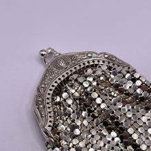 Load image into Gallery viewer, Original Teeny Vintage Silver Metal Mesh Coin Purse with Embossed Frame