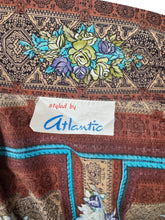 Load image into Gallery viewer, Original 1950's Brown, Blue and Green Belted Cotton Day Dress - Bust 36