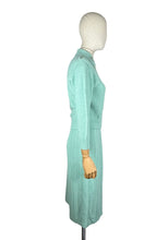 Load image into Gallery viewer, Original 1950's Mint Green Beaded Skirt and Cardigan Knit Set by Orlon - Bust 36