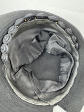 Load image into Gallery viewer, Original 1930's Black Hat with Swirl Trim Detail and High Brim *