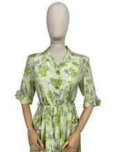 Load image into Gallery viewer, Original 1940's CC41 Green Silk Crepe Belted Day Dress with Pockets by Rei-ta - Bust 36