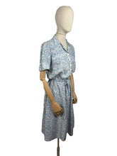 Load image into Gallery viewer, AS IS Original 1940's Floppy Cotton Summer Dress in Blue with Teeny Floral Print - Bust 38