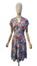 Load image into Gallery viewer, Original 1940’s Painterly Floral Dress - Petite Length - Bust 34