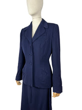 Load image into Gallery viewer, Original 1940's Navy Medium Weight Wool Suit by FORSTMANN - Bust 38 *