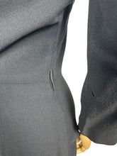 Load image into Gallery viewer, Original 1940's Kay Carter Black Crepe Floral Studded Cocktail Dress - Bust 36 *