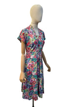 Load image into Gallery viewer, Original 1940’s Painterly Floral Dress - Petite Length - Bust 34