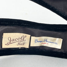 Load image into Gallery viewer, Original Black Ruched Velvet Cocktail Hat by Jacoll with Pretty Paste Trim *