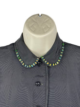 Load image into Gallery viewer, Original 1940's Miss Muffet Black Grosgrain Jacket with Cape Shoulder Detail - Bust 32 *