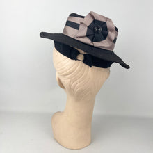 Load image into Gallery viewer, Original 1940's Neat Little Black Topper Hat with Grosgrain Ribbon Trim