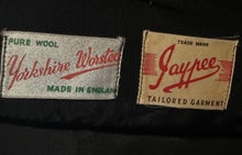 Load image into Gallery viewer, Original 1940's Black Worsted Wool Edge to Edge Coat by Jaypee - Bust 38 40 *