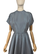 Load image into Gallery viewer, Original 1950's Black, Blue and White Taffeta Dress in Fine Check with Red Petticoat - Bust 36 37 *