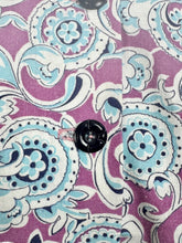 Load image into Gallery viewer, 1940's Reproduction Blouse in Mauve, Blue and White Floral Made from a Feed Sack - Bust 35 37
