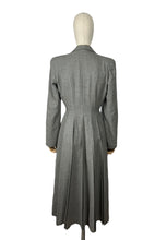 Load image into Gallery viewer, Original 1940's Grey Wool Princess Coat with Gorgeous Back Detail - Bust 36 37