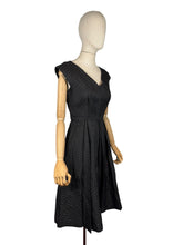 Load image into Gallery viewer, Original 1950's Black and Silver Textured Brocade Cocktail Dress - Bust 37