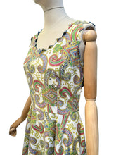 Load image into Gallery viewer, Original Late 1940's Vibrant Cotton Sundress with Paste Trim and Pocket - Bust 38