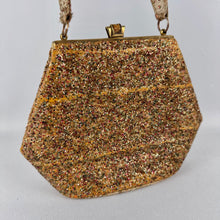 Load image into Gallery viewer, Original 1950's Gold Glitter Vintage Handbag by Waldybag