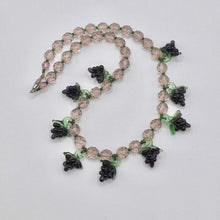 Load image into Gallery viewer, Gorgeous Original 1940's Purple and Green Glass Necklace with Grape Droplets
