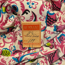 Load image into Gallery viewer, Original 1940’s Pure Silk Dressmaking Fabric in White, Grey, Bright Pink, Blue and Lime Green - 40” x 120” *