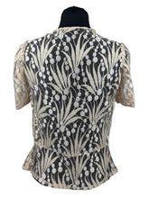 Load image into Gallery viewer, Original 1940's Fine Mesh Edge to Edge Blouse with Foliate Detail - Bust 30 32