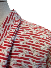Load image into Gallery viewer, Original 1940’s Red and White Stripe Crepe Day Dress - Bust 40 42