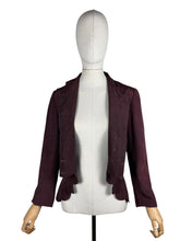 Load image into Gallery viewer, Wounded But Wearable Original 1940's Dark Brown Double Breasted Jacket with Scalloped Edge