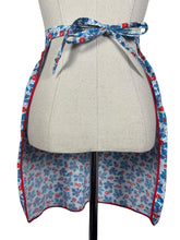 Load image into Gallery viewer, Original 1940's Feed Sack Apron - Red, White and Blue Base with Red and Blue Heart Pockets