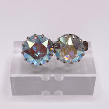 Load image into Gallery viewer, Vintage Faceted Glass Aurora Borealis Clip-on Earrings