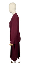 Load image into Gallery viewer, Stunning Original 1940's Burgundy Two Piece Crepe Suit with Soutache and Trapunto Quilting - Bust 40 42