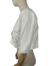 Load image into Gallery viewer, Beautiful Antique White Cotton Chemise Top or Corset Cover with Silk Hand Embroidery and Mother of Pearl Button - Bust 38 *
