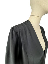 Load image into Gallery viewer, Original Volup 1950’s Does 1930's Edge to Edge Black Crepe Coat by Roy Barra - Bust 42