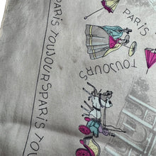 Load image into Gallery viewer, Original 1950's Fine Silk French Tourist Scarf from Paris - Beautifully Intricate Scenes - Great Headscarf