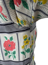 Load image into Gallery viewer, Wounded but Wearable Original Late 1940's or Early 1950's Floppy Cotton Floral Stripe Day Dress - Bust 36 *