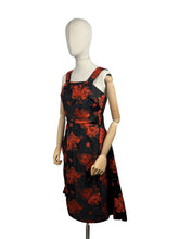 Load image into Gallery viewer, Original 1950's Elizabeth Henry of London Black and Red Wiggle Cocktail Dress with Back Drapes - Bust 36