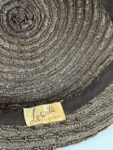 Load image into Gallery viewer, Original 1930's Brown Straw Hat with Autumnal Trim by LeWite London