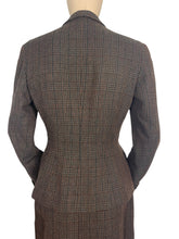 Load image into Gallery viewer, Original 1940's Jolly & Son Limited Tweed Wool Suit in Black, Green and Rust Check - Bust 36 37