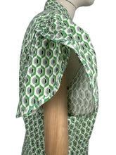 Load image into Gallery viewer, Original 1930's 1940's Black, Green and White Volup Cotton Zip Front Playsuit - Bust 40 42