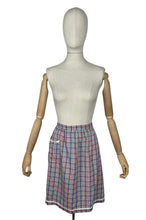 Load image into Gallery viewer, Original 1950's Red, Green, White and Blue Cotton Apron with Ric Rac Trim and Patch Pocket - Waist 28 *