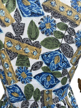 Load image into Gallery viewer, Original 1940's Sleeveless Cotton Sundress with Flower Pots and Flowers Print - bust 34 35