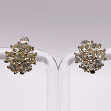 Load image into Gallery viewer, Original 1950's Clear Paste Clip-on Flower Earrings
