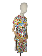Load image into Gallery viewer, Original 1950's Bright Novelty Print Towelling Beach Cover Up With Tourist Destinations