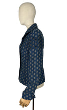 Load image into Gallery viewer, Original 1940's Grey, Black and Cobalt Blue Beaded Wool Jacket - Bust 38